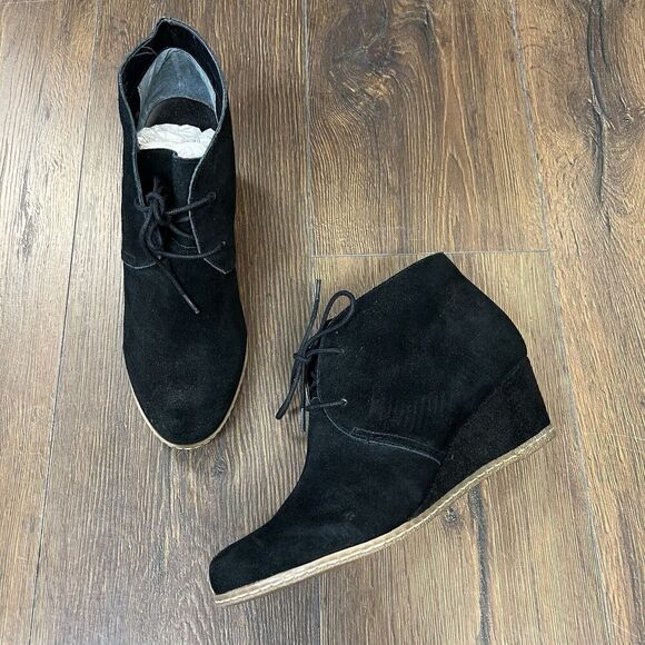 Franco Sarto Albi Womens Wedge Heel Bootie Black US Size 9.5 - Picture 1 of 6